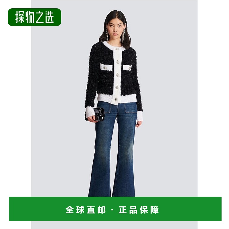 香港直邮Balmain 圆领长袖羊毛针织衫 BF0KL125KF19