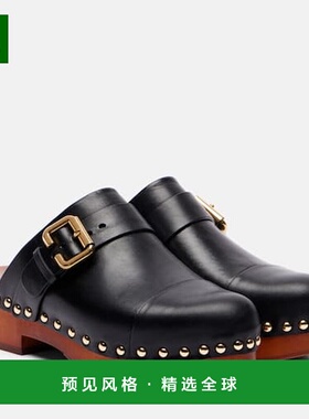 1h可退 香港直邮Chloe 蔻依 女士 Jeannette 精饰皮质木屐单鞋