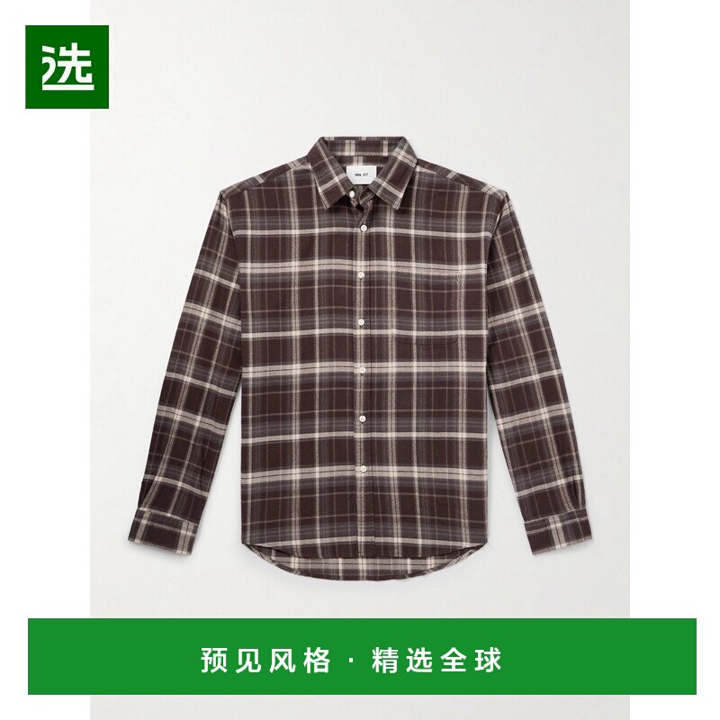 1h可退 Nn07 男士 Deon 5465 格纹有机棉质法兰绒衬衫 24