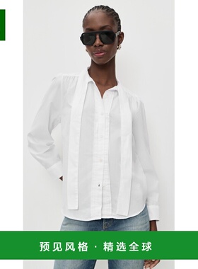 1h可退 香港直邮R13 女士 打结领衬衫 white白色 舒适时尚