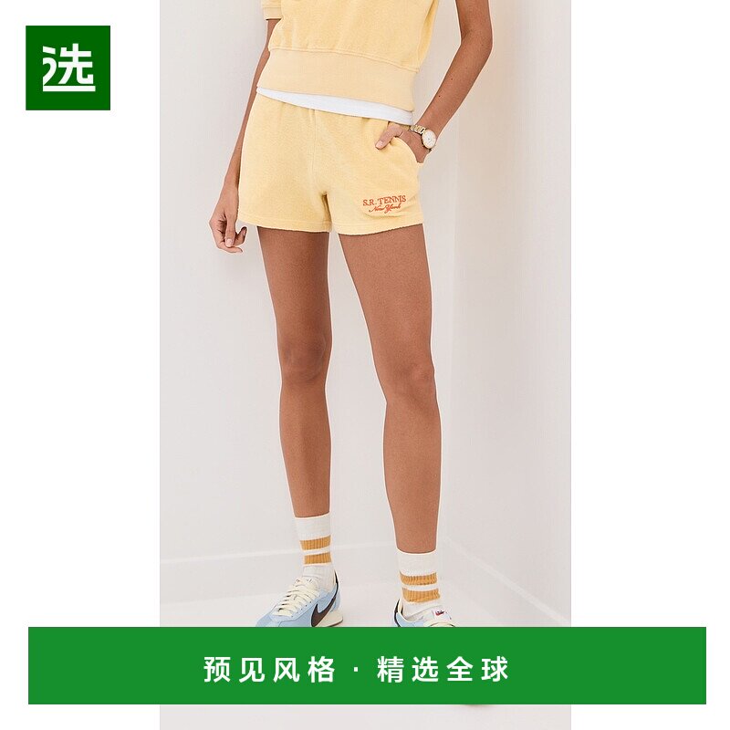 1h可退 香港直邮SPORTY & RICH 女士 SR 运动厚绒布短裤