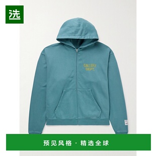 1h可退 香港直邮gallery dept 男士 90's 徽标印花棉针织拉链连帽