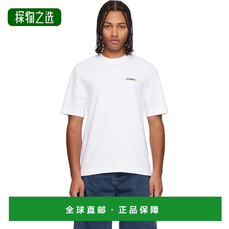 香港直邮Jacquemus 男士 白色 Le T-shirt Gros Grain T 恤 25HTS