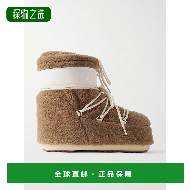 香港直邮Moon Boot 月亮靴 女士 Icon 低帮尼龙装饰抓绒雪地靴 80