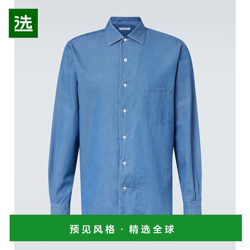 香港直邮Loro Piana 诺悠翩雅 男士 André 牛仔布衬衫