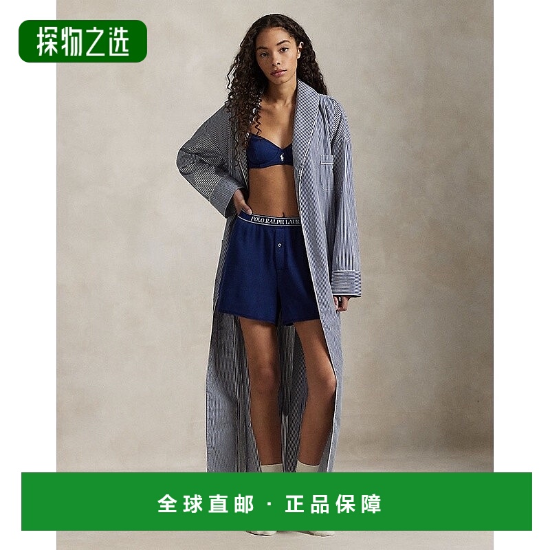 自营欧洲直邮RalphLauren拉夫劳伦 Polo条纹棉府绸浴袍