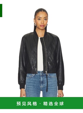 1h可退 香港直邮Allsaints 女士 Orten 短夹克 W072LB black黑色