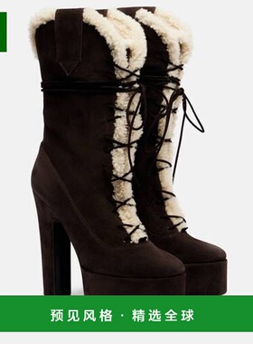 1h可退 香港直邮Paris Texas 女士 Malena 145 绒面革防水台中筒