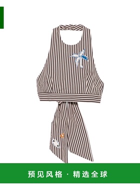 1h可退 香港直邮ALEMAIS 女士 SIROCCO 刺绣挂脖上衣 6149TSTRIPE