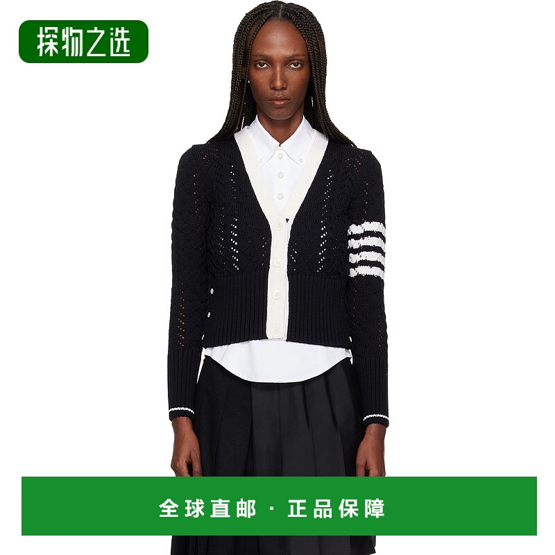 香港直邮Thom Browne 汤姆·布朗 女士 黑色 Cable Pointelle Sti