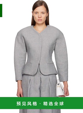 1h可退 香港直邮Jacquemus 女士 灰色 The Mini Ovalo 西装外套 2