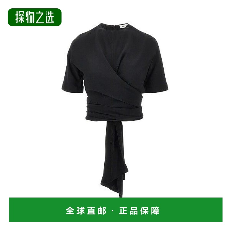香港直邮alaia 女士 打结领上衣 AA9H1250W071B black黑色 舒适时
