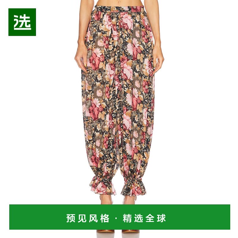 1h可退 香港直邮Chloe 蔻依 女士 飘垂褶裥短款裤子 25UPA06女装