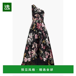 1h可退 香港直邮MARCHESA NOTTE 女士 单肩褶裥锦缎睡裙 N56G3000