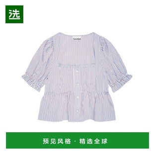 香港直邮Ganni W0311 糖果条纹衬衫
