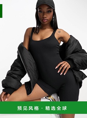 1h可退 香港直邮ASOS 女士 unitard 设计吊带柔软触感连体衣(黑色