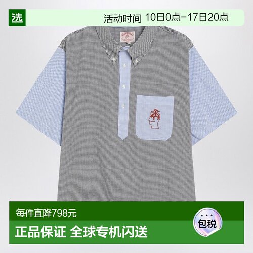 1h可退 香港直邮Brain Dead 男士 BROOKS BROTHERS X 衬衫式T恤 B