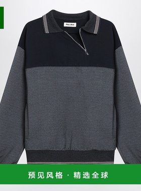 香港直邮Miu Miu 缪缪 女士 anthracite/blue 拉链运动衫 MJLA01O