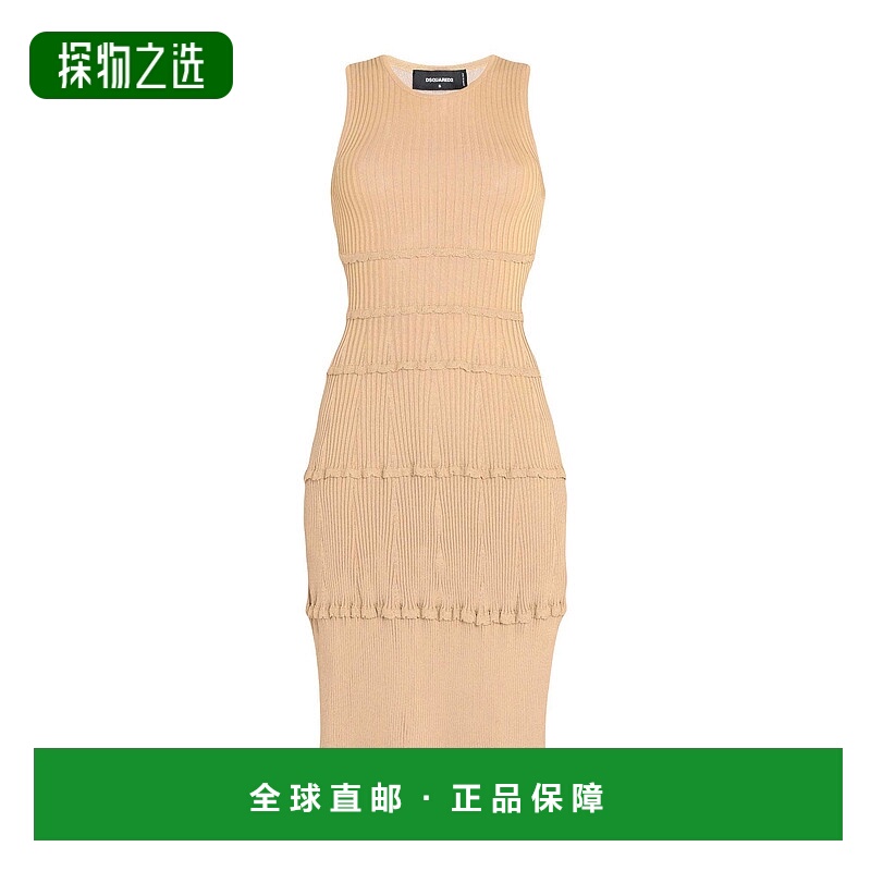 1h可退 香港直邮Dsquared2 二次方 女士 紧身连衣裙 brown棕色 舒