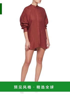 1h可退 【美国直邮】BONDI BORN 亚麻宽松衬衫 Terracotta 女士衬