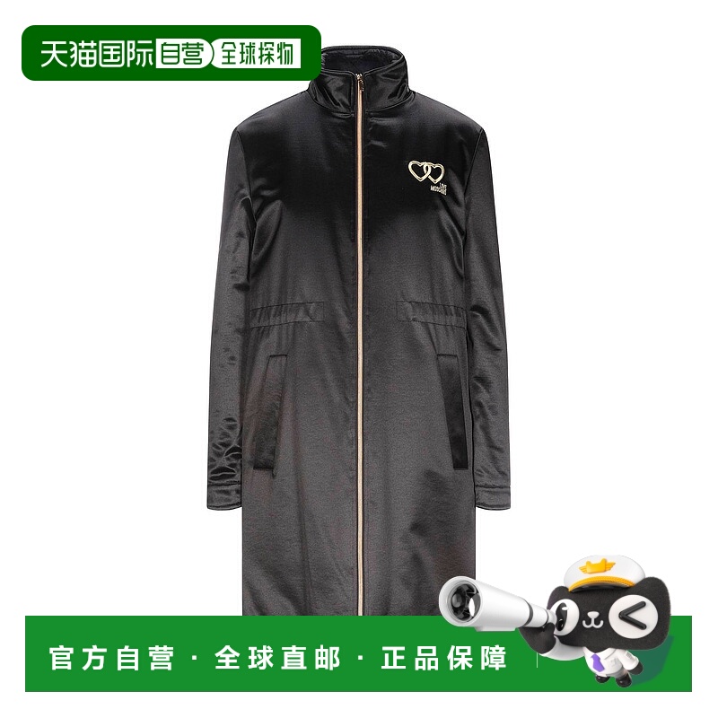 1h可退 香港直邮Love Moschino 爱莫斯奇诺 女士 大衣 black黑色