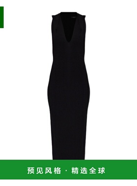 香港直邮BALMAIN 女士连衣裙 GF1RJ210KJ430PA SS2026 黑色 深V领