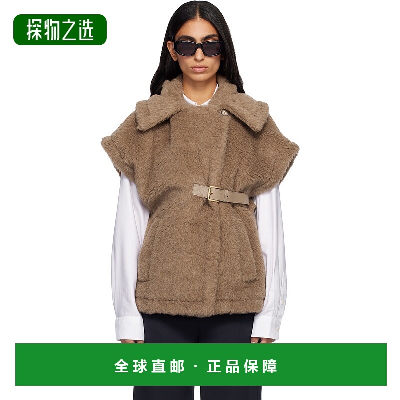 香港直邮MaxMara 麦斯玛拉 女士 棕色 Newabav 人造毛皮夹克 2524