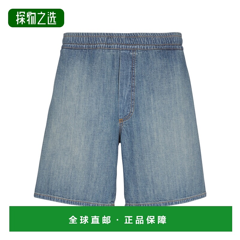 香港直邮Balmain 褪色牛仔短裤 FH0MA036DG03宽松