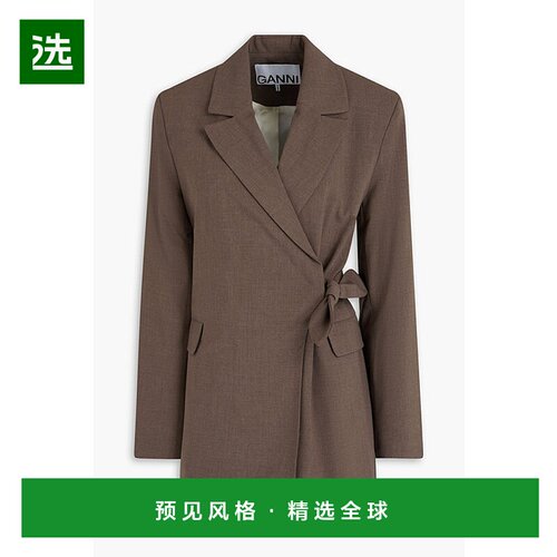 1h可退 香港直邮GANNI 甘尼 女士 梭织西装外套 F92786627886SHIT