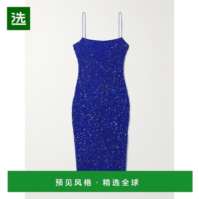 1h可退 香港直邮retrofete 女士 整齐珠片薄纱连衣裙 HL236345ROY