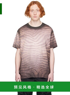 1h可退 香港直邮Balmain 巴尔曼 男士 灰色 Zebra T 恤 AH1EG010G