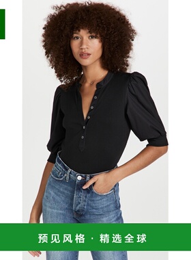 1h可退 香港直邮VERONICA BEARD 女士 Coralee 上衣 black黑色 舒