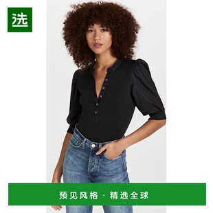 1h可退 香港直邮VERONICA BEARD 女士 Coralee 上衣 black黑色 舒