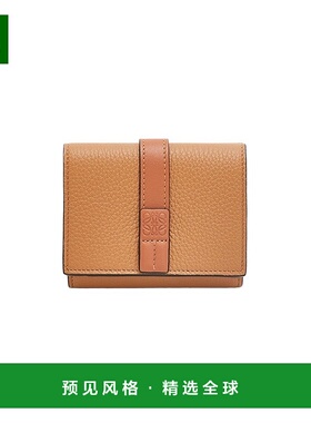 欧洲直邮Loewe/罗意威 Trifold女士太妃糖色/棕褐色小牛皮钱包