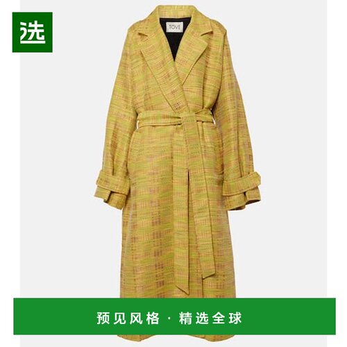 1h可退 香港直邮TOVE 女士 Jacqui 棉混纺风衣 yellow黄色 舒适时