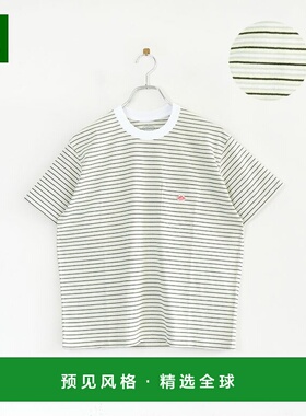 DANTON 短袖口袋条纹T恤 短袖口袋条纹T恤女式上衣[DT-C0197TCB]
