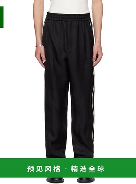 1h可退 香港直邮Jil Sander 吉尔·桑达 男士 黑色滚边长裤 J61KA
