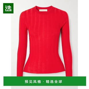 1h可退 香港直邮DAUGHTER 女士 罗纹羊毛毛衣 WL20204BRIGHTRED