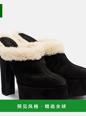 1h可退 香港直邮Paris Texas 女士 Malena 145 绒面革防水台凉拖