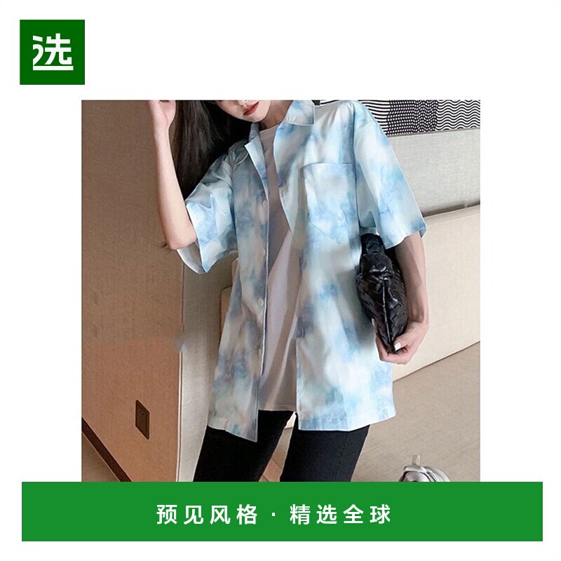 【日本直邮】Miniministore女士衬衫・女用衬衫浅蓝半袖百搭短袖衬 - 选店海外买手直邮出品