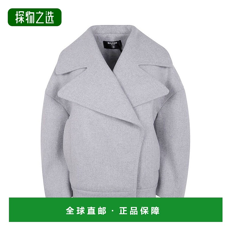 香港直邮Balmain 巴尔曼 女士 豌豆大衣 FF0UA140WD24羊毛