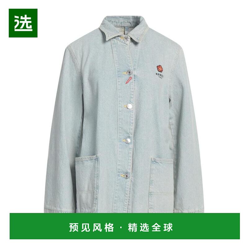 1h可退 【美国直邮】KENZO 牛仔夹克 女装短外套 经典领子 单排扣