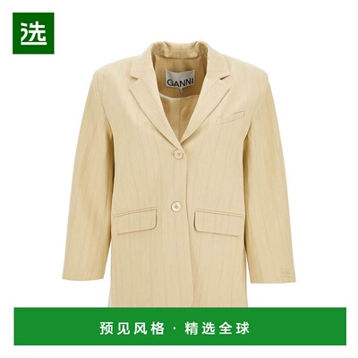 1h可退 香港直邮GANNI 女士休闲裤 F9254299 AW2024 浅棕色 strip