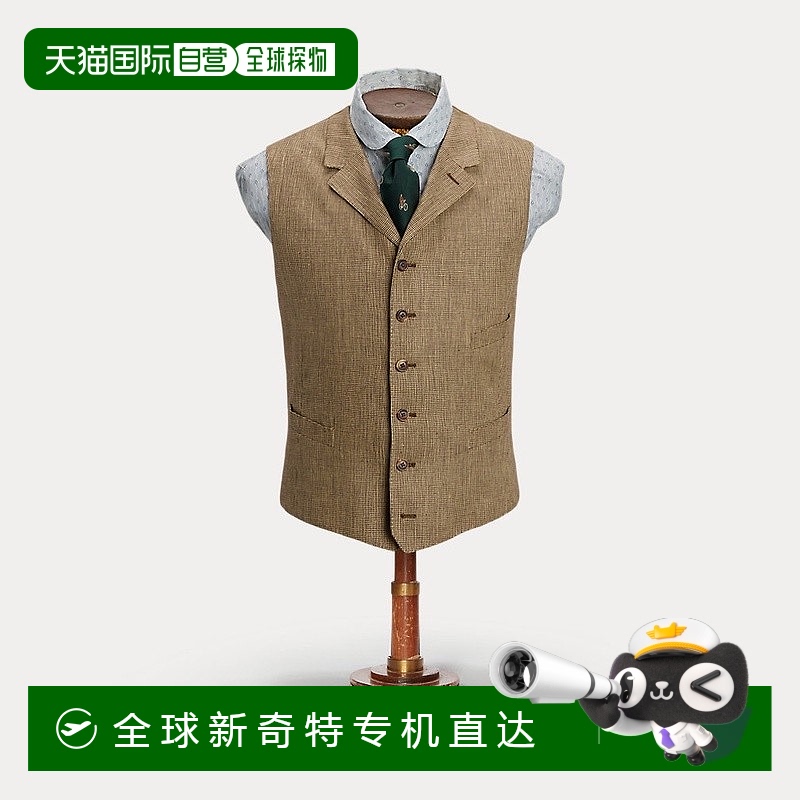 欧洲直邮RalphLauren拉夫劳伦 RRL亚麻斜纹缺口翻领马
