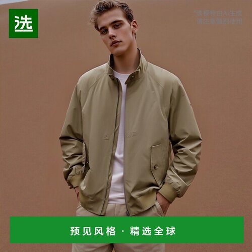 韩国直邮Baracuta男款夹克外套卡其色拉链长袖BRCPS0001BCNY1710