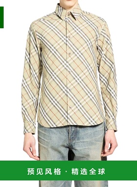 香港直邮BURBERRY 男士衬衫 8120426C4053 SS2026 绿色