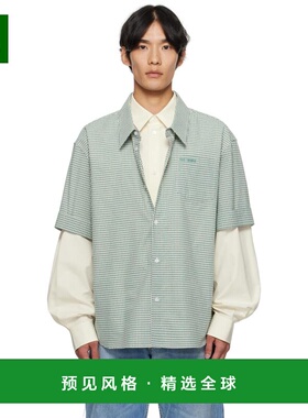 1h可退 香港直邮We11Done 男士 绿色 & 米色 Detachable Sleeves