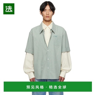 1h可退 香港直邮We11Done 男士 绿色 & 米色 Detachable Sleeves