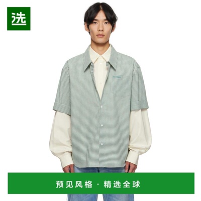 1h可退 香港直邮We11Done 男士 绿色 & 米色 Detachable Sleeves