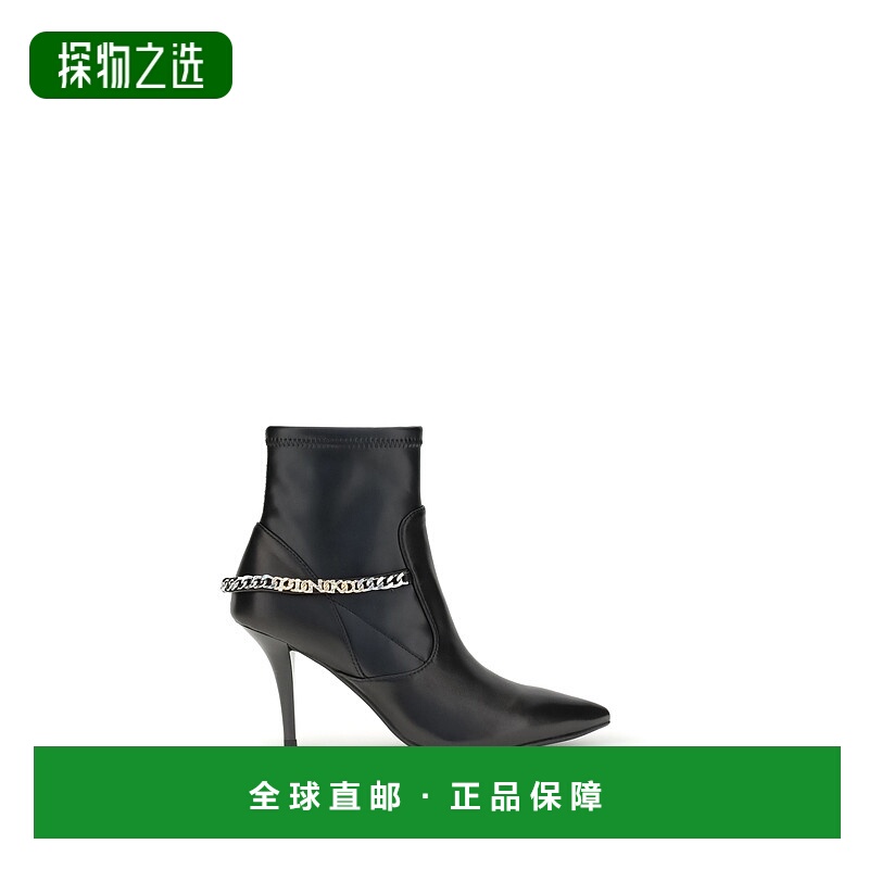 1h可退 香港直邮Pinko 品高 女士 锁链短靴 SD0423P095Z99BLACK